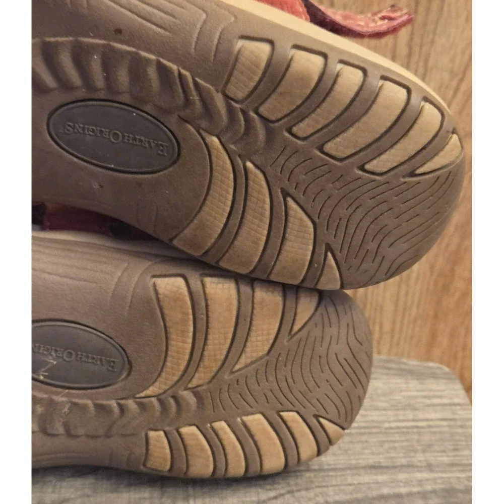 Earth Origins Sophie Strappy Sandals Womens Size 9.5 Wide‎ Pink Hook & Loop